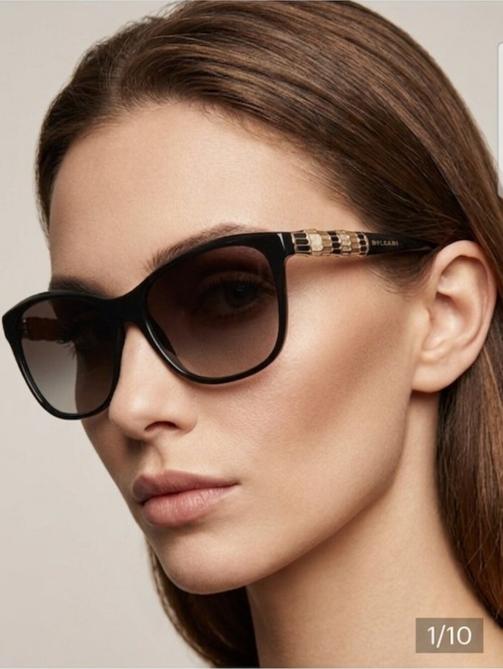 Bvlgari Black And Gold Signature Sunglasses